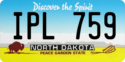 ND license plate IPL759