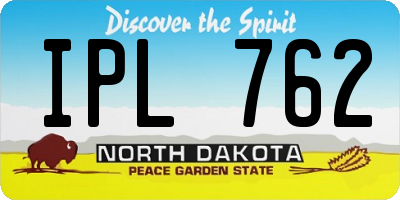 ND license plate IPL762