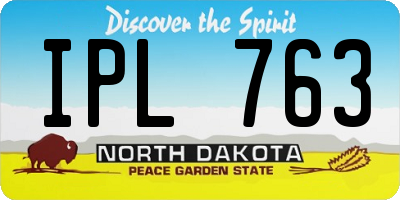 ND license plate IPL763