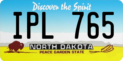 ND license plate IPL765