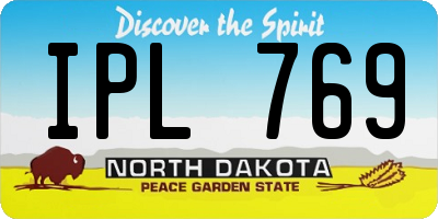 ND license plate IPL769
