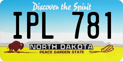 ND license plate IPL781