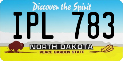 ND license plate IPL783