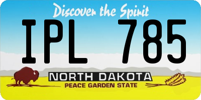 ND license plate IPL785