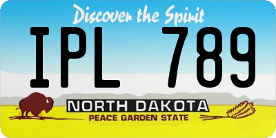 ND license plate IPL789