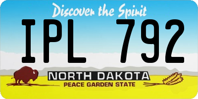 ND license plate IPL792