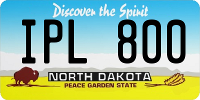 ND license plate IPL800