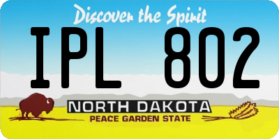 ND license plate IPL802