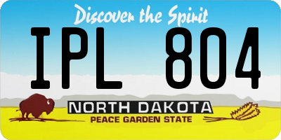 ND license plate IPL804