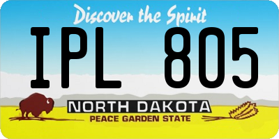 ND license plate IPL805