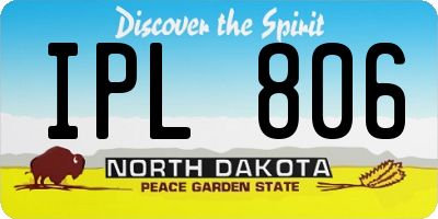 ND license plate IPL806