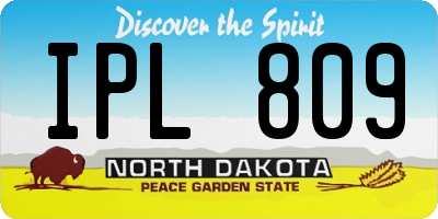 ND license plate IPL809