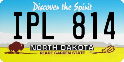 ND license plate IPL814