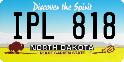 ND license plate IPL818
