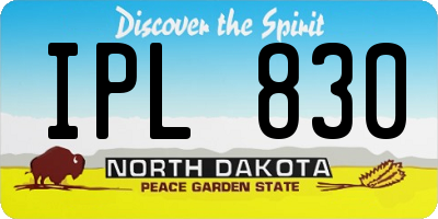 ND license plate IPL830