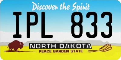 ND license plate IPL833