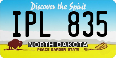 ND license plate IPL835
