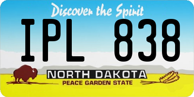 ND license plate IPL838