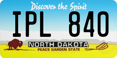 ND license plate IPL840
