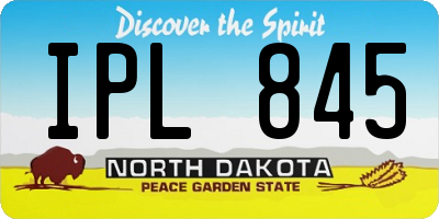 ND license plate IPL845