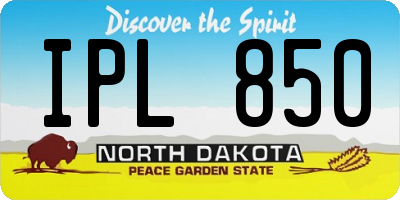 ND license plate IPL850