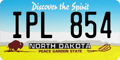 ND license plate IPL854