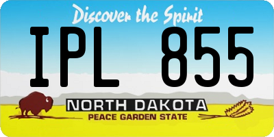ND license plate IPL855