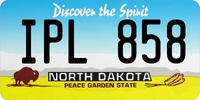 ND license plate IPL858