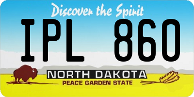 ND license plate IPL860