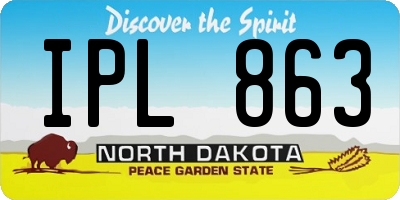 ND license plate IPL863