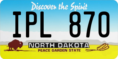 ND license plate IPL870