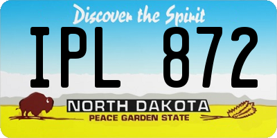 ND license plate IPL872