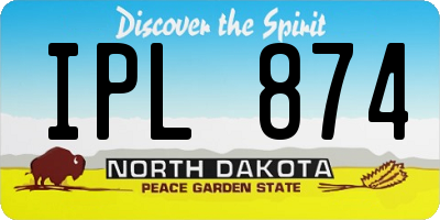 ND license plate IPL874