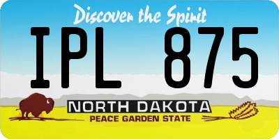 ND license plate IPL875