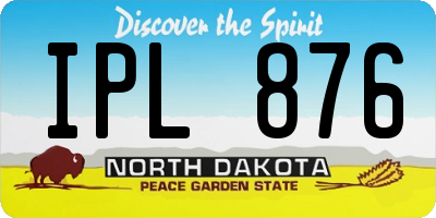 ND license plate IPL876