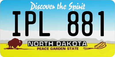 ND license plate IPL881