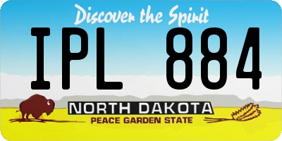 ND license plate IPL884