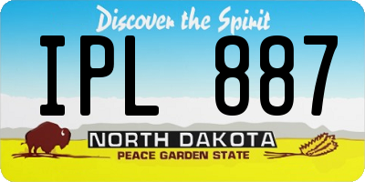 ND license plate IPL887