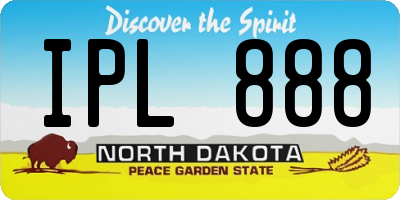 ND license plate IPL888