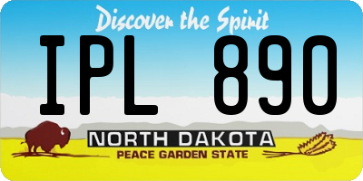 ND license plate IPL890