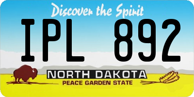 ND license plate IPL892