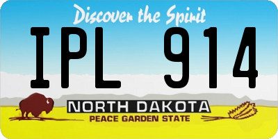 ND license plate IPL914