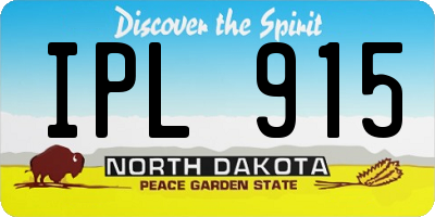 ND license plate IPL915