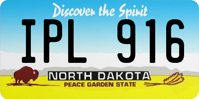 ND license plate IPL916