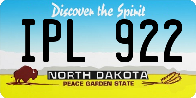 ND license plate IPL922