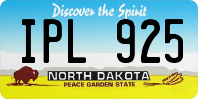 ND license plate IPL925