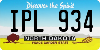 ND license plate IPL934