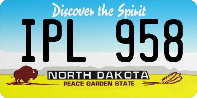 ND license plate IPL958