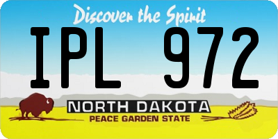 ND license plate IPL972