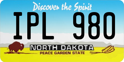 ND license plate IPL980
